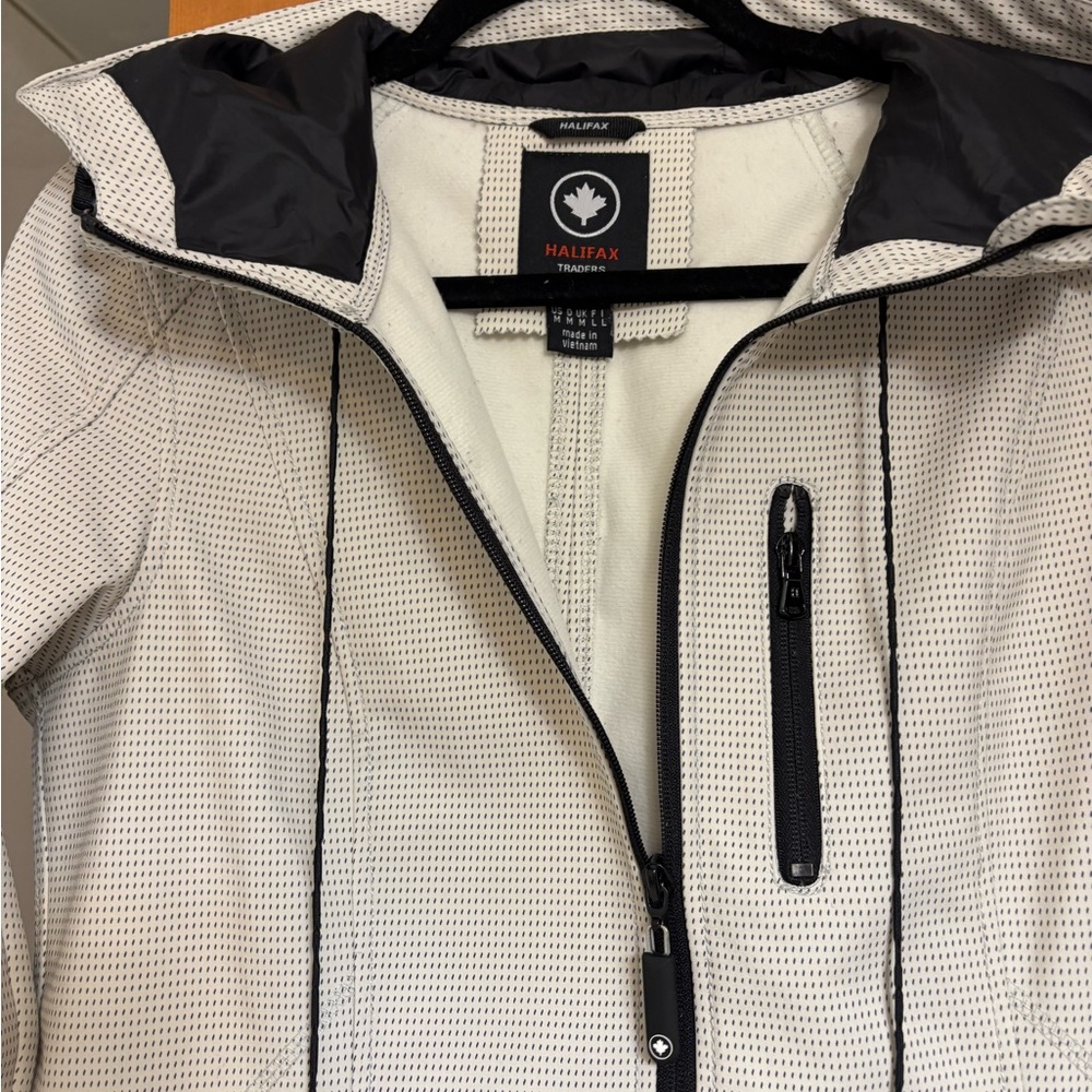 Cream and Black Utility Jacket with Modern Design